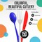 150PCS Patriotic Heavy Duty Plastic Silverware Set – Red, White & Blue Disposable Cutlery (Forks, Knives & Spoons) for 4th of July, Parties & Celebrations